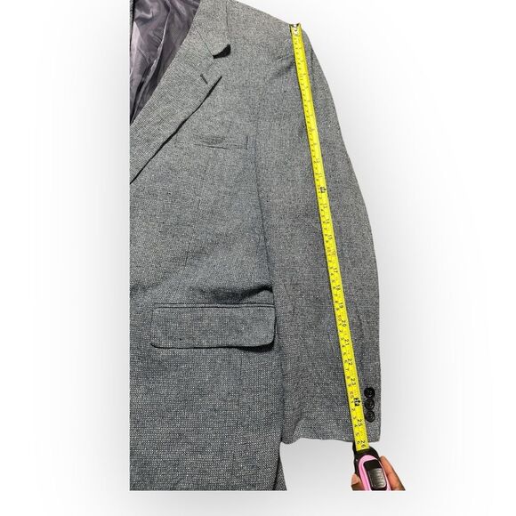 Gottschalks Blazer Men’s 46L Silk Gray Office Formal Classic Suit Jacket - Picture 5 of 7